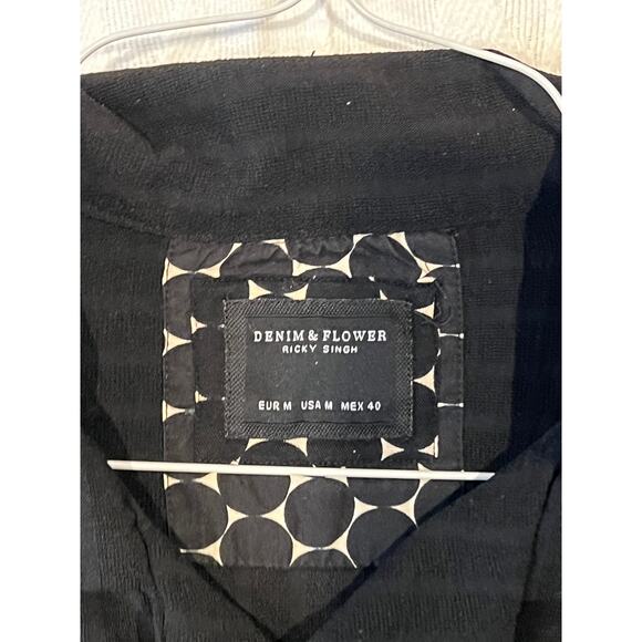 Denim & Flower Ricky Singh Button Up Short Sleeve Mens M - Picture 2 of 3